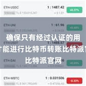 确保只有经过认证的用户才能进行比特币转账比特派官网